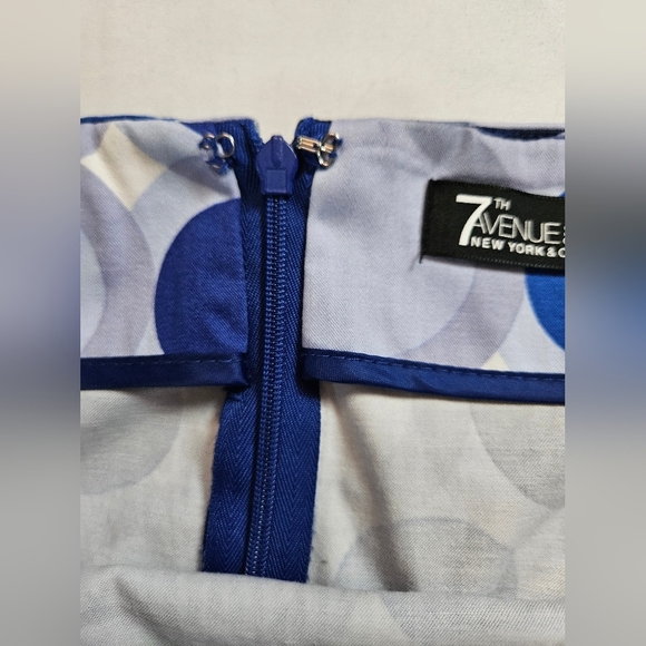 7th Avenue New York & Company Womens Blue Polka Dot Zip Up Pencil Skirt Size 4 - Picture 6 of 14